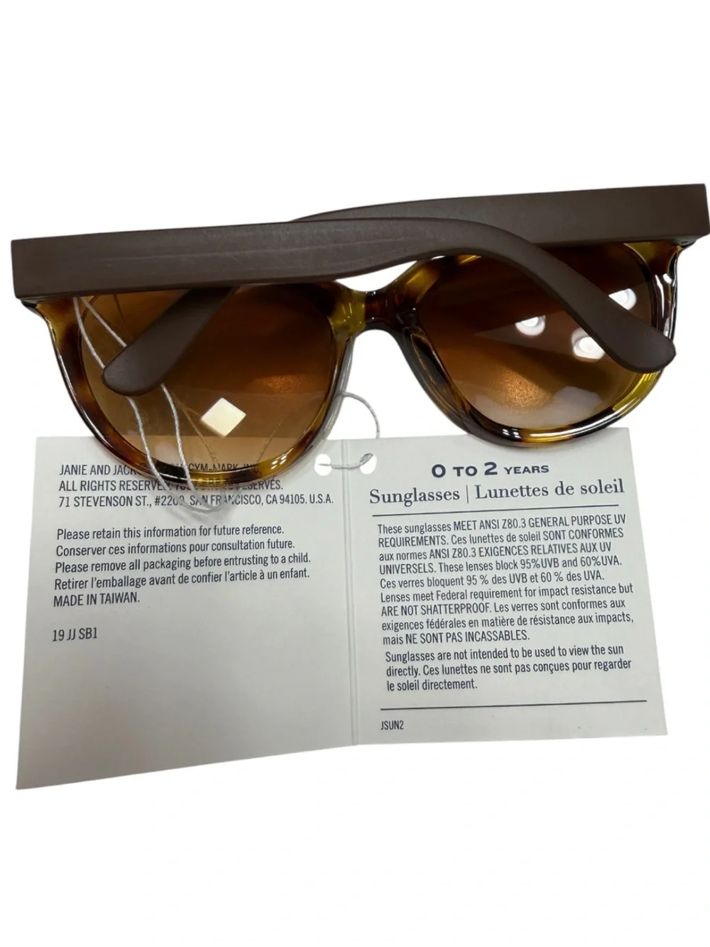 Janie and Jack Tortoiseshell Sunglasses with Brown Lenses